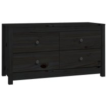 Zurich Pinewood Storage Cabinet With 2 Drawers In Black