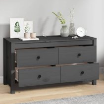 Zurich Pinewood Storage Cabinet With 2 Drawers In Grey