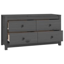 Zurich Pinewood Storage Cabinet With 2 Drawers In Grey