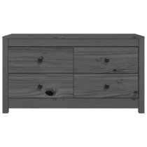 Zurich Pinewood Storage Cabinet With 2 Drawers In Grey