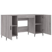 Waterford Wooden Computer Desk With 2 Doors In Grey Sonoma Oak