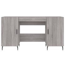 Waterford Wooden Computer Desk With 2 Doors In Grey Sonoma Oak