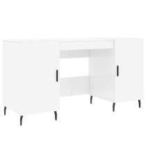 Waterford High Gloss Computer Desk With 2 Doors In White