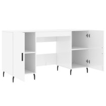 Waterford High Gloss Computer Desk With 2 Doors In White