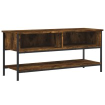 Tacey Wooden TV Stand With 2 Open Shelves In Smoked Oak