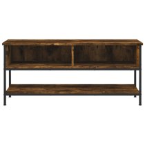 Tacey Wooden TV Stand With 2 Open Shelves In Smoked Oak