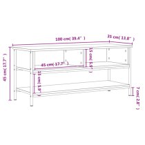 Tacey Wooden TV Stand With 2 Open Shelves In Black