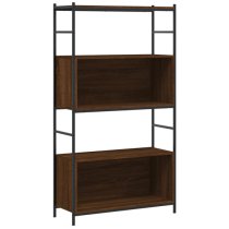 Tacey Wooden Bookcase With 2 Large Shelves In Brown Oak