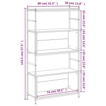 Tacey Wooden Bookcase With 2 Large Shelves In Brown Oak