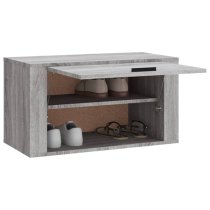 Cairns Wall Hung Wooden Shoe Storage Cabinet In Grey Sonoma Oak