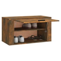 Cairns Wall Hung Wooden Shoe Storage Cabinet In Smoked Oak