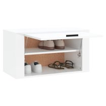 Cairns Wall Hung High Gloss Shoe Storage Cabinet In White