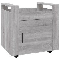 Destin Wooden Office Pedestal Trolley In Grey Sonoma Oak