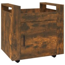 Destin Wooden Office Pedestal Trolley In Smoked Oak