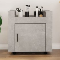 Destin Wooden Office Pedestal Trolley In Concrete Effect