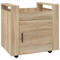 Destin Wooden Office Pedestal Trolley In Sonoma Oak