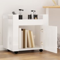 Destin High Gloss Office Pedestal Trolley In White