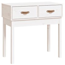 Alanya Pinewood Console Table With 2 Drawers In White