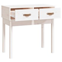 Alanya Pinewood Console Table With 2 Drawers In White