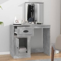 Carpi Wooden Dressing Table With Mirror In Concrete Effect