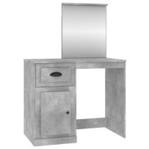 Carpi Wooden Dressing Table With Mirror In Concrete Effect