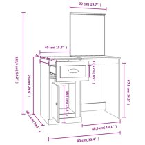 Carpi Wooden Dressing Table With Mirror In Concrete Effect