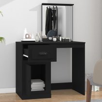 Carpi Wooden Dressing Table With Mirror In Black