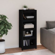 Brela Pinewood Bookcase With 3 Shelves In Black