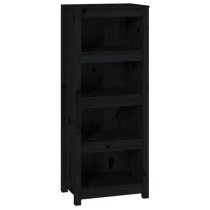 Brela Pinewood Bookcase With 3 Shelves In Black