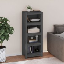 Brela Pinewood Bookcase With 3 Shelves In Grey