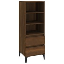 Brescia Wooden Bookcase With 2 Drawers In Brown Oak