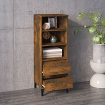 Brescia Wooden Bookcase With 2 Drawers In Smoked Oak