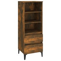 Brescia Wooden Bookcase With 2 Drawers In Smoked Oak