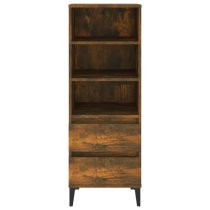 Brescia Wooden Bookcase With 2 Drawers In Smoked Oak