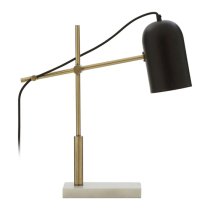 Essen Black Shade Table Lamp With And White Marble Base