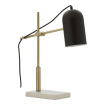 Essen Black Shade Table Lamp With And White Marble Base