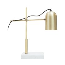 Essen Gold Shade Table Lamp With And White Marble Base