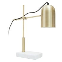 Essen Gold Shade Table Lamp With And White Marble Base