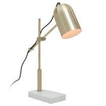 Essen Gold Shade Table Lamp With And White Marble Base