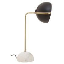 Moroni Black Metal Table Lamp With White Marble Base