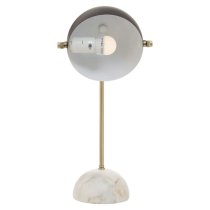 Moroni Black Metal Table Lamp With White Marble Base