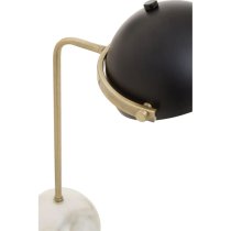 Moroni Black Metal Table Lamp With White Marble Base