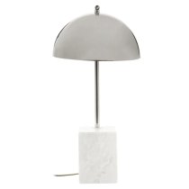 Moroni Chrome Shade Table Lamp With White Marble Base