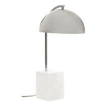 Moroni Chrome Shade Table Lamp With White Marble Base