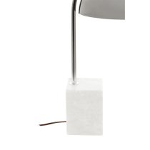 Moroni Chrome Shade Table Lamp With White Marble Base