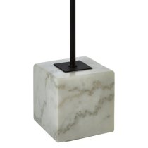 Moroni Natural Linen Table Lamp With White Marble Base