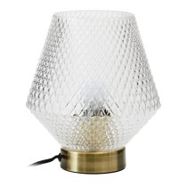 Nelson Clear Glass Shade Table Lamp With Gold Metal Base