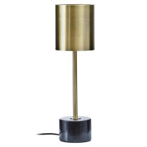 Palma Gold Metal Table Lamp With Black Marble Base