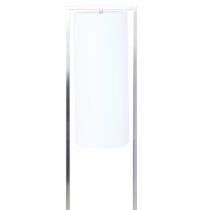 Anzio White Shade Floor Lamp With Satin Nickel Metal Frame