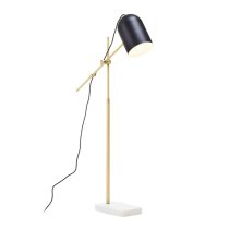 Essen Black Shade Floor Lamp With And White Marble Base